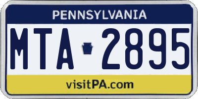 PA license plate MTA2895