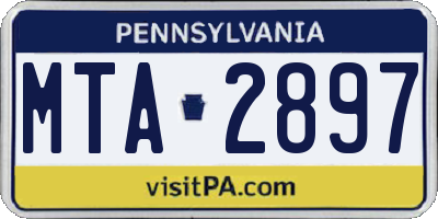 PA license plate MTA2897