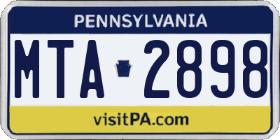 PA license plate MTA2898