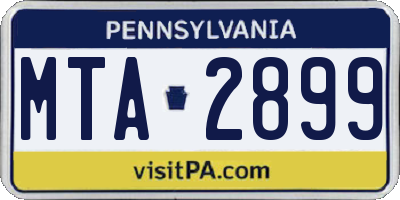 PA license plate MTA2899