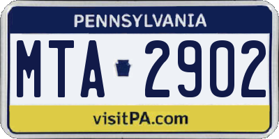 PA license plate MTA2902