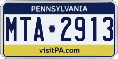 PA license plate MTA2913