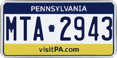 PA license plate MTA2943