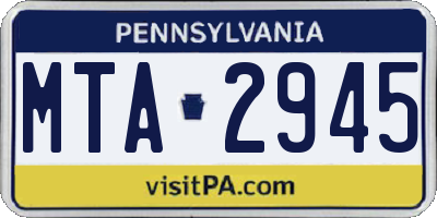 PA license plate MTA2945