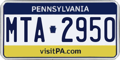 PA license plate MTA2950