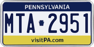 PA license plate MTA2951