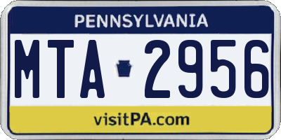 PA license plate MTA2956