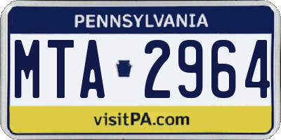 PA license plate MTA2964