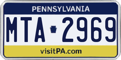 PA license plate MTA2969