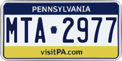 PA license plate MTA2977