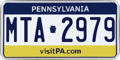 PA license plate MTA2979