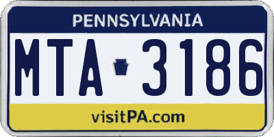 PA license plate MTA3186