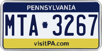 PA license plate MTA3267