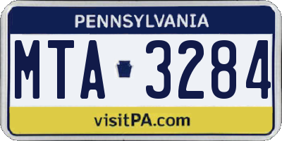 PA license plate MTA3284