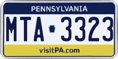 PA license plate MTA3323