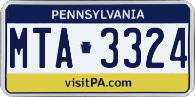 PA license plate MTA3324