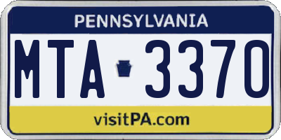 PA license plate MTA3370