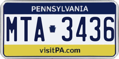 PA license plate MTA3436
