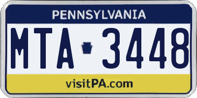 PA license plate MTA3448