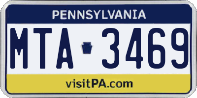 PA license plate MTA3469