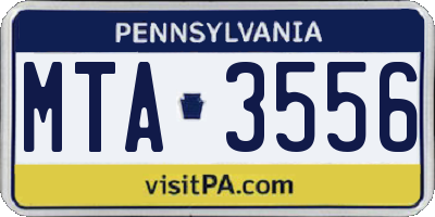 PA license plate MTA3556