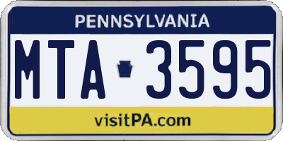 PA license plate MTA3595