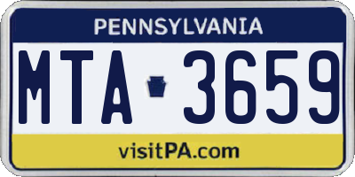 PA license plate MTA3659