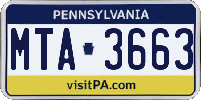 PA license plate MTA3663
