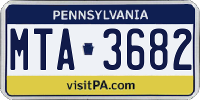PA license plate MTA3682