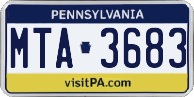 PA license plate MTA3683