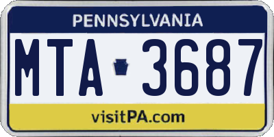 PA license plate MTA3687