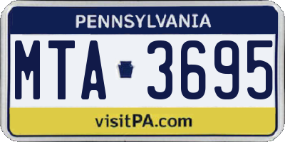 PA license plate MTA3695