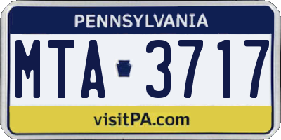 PA license plate MTA3717