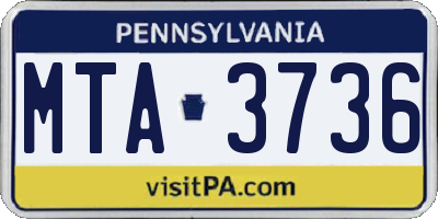 PA license plate MTA3736