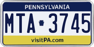 PA license plate MTA3745