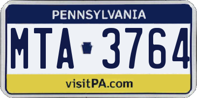 PA license plate MTA3764