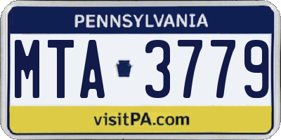 PA license plate MTA3779