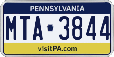 PA license plate MTA3844