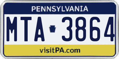 PA license plate MTA3864