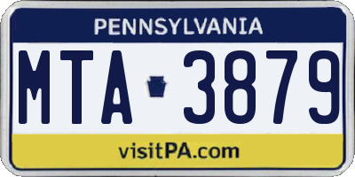 PA license plate MTA3879