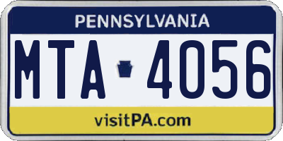 PA license plate MTA4056