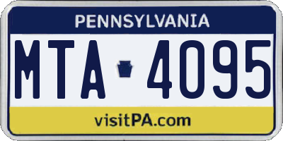 PA license plate MTA4095