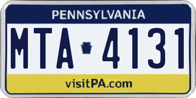 PA license plate MTA4131