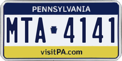 PA license plate MTA4141