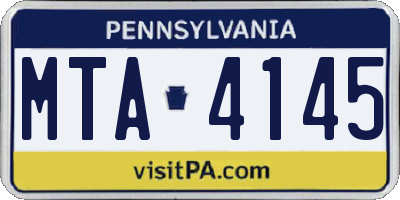 PA license plate MTA4145