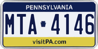 PA license plate MTA4146