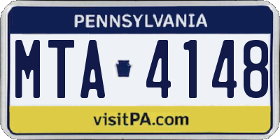 PA license plate MTA4148