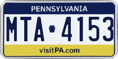 PA license plate MTA4153