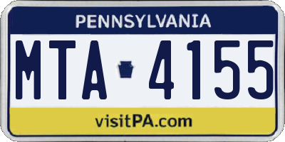 PA license plate MTA4155
