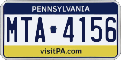PA license plate MTA4156